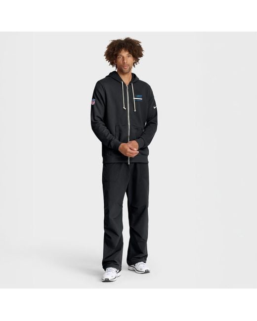 Nike Blue Carolina Panthers Sideline Standard Issue Utility Player Dri-fit Full-zip Hoodie for men