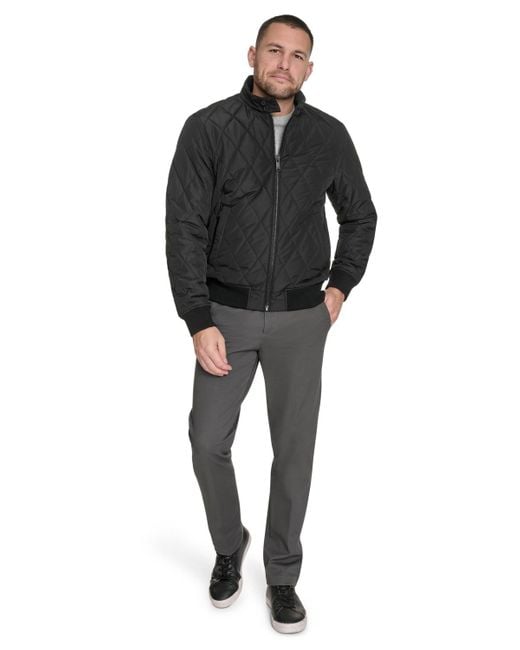 Dockers Men's Black Quilted Bomber Jacket