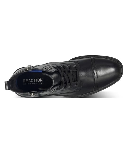 Kenneth Cole Black Captain Combat Boots for men