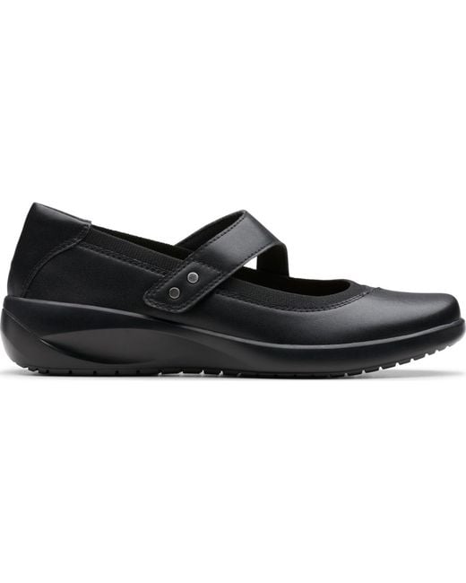 Clarks Black Kaetlyn Jane Round Toe Flats