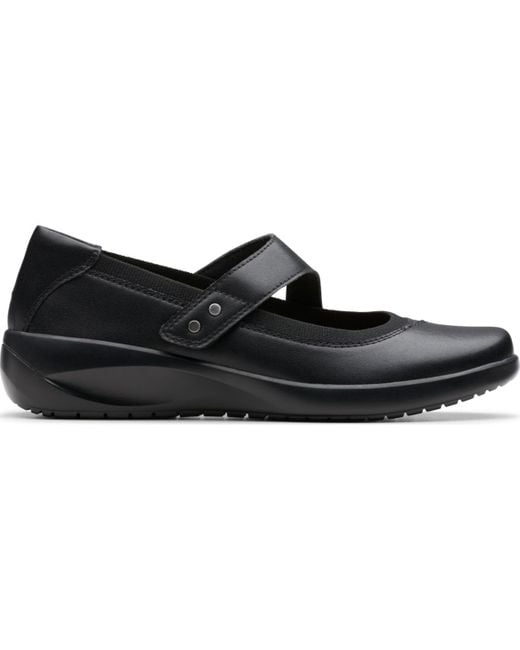 Clarks Black Kaetlyn Jane Round Toe Flats
