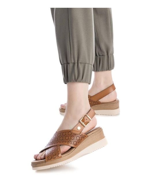 Xti Brown Wedge Sandals