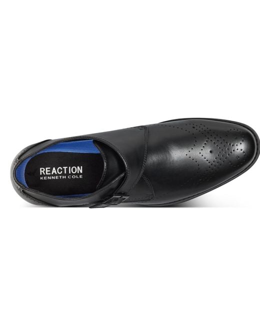 Kenneth Cole Black Cheer Single Monk Strap Shoe for men