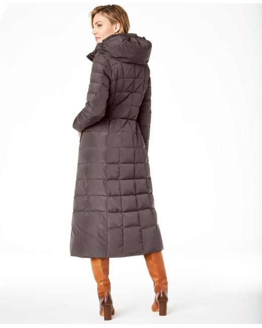 signature hooded down maxi puffer coat