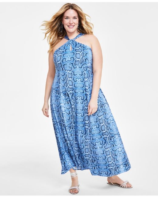 INC International Concepts Blue Plus Size Maxi Dress