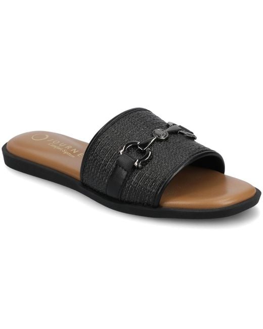 Journee Collection Women's Brown Priya Open Toe Slip On Heels