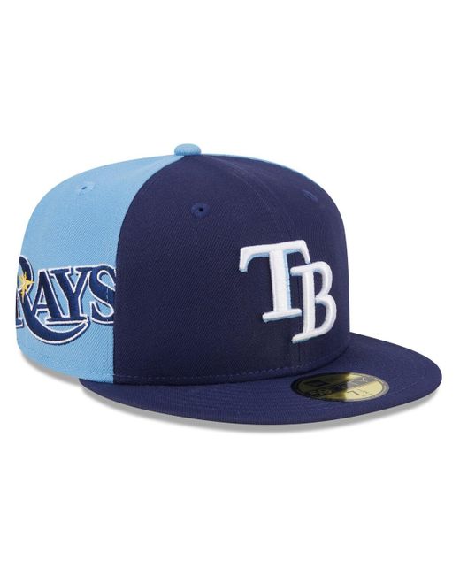 KTZ Navy/light Blue Tampa Bay Rays Gameday Sideswipe 59fifty Fitted Hat for men