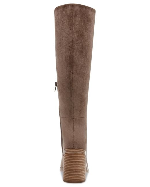 Dolce Vita Brown Flapper Knee-high Block-heel Dress Boots