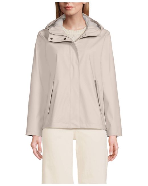 Lands' End Natural Squall Waterproof Rain Slicker Jacket