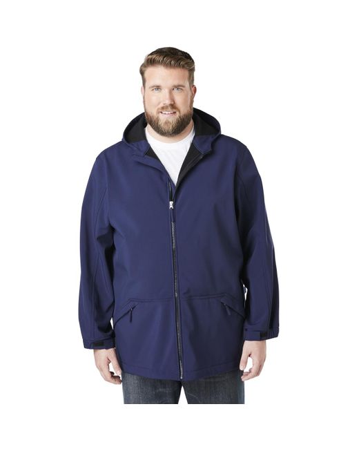 Kingsize Blue Big & Tall Fleece-lined Slicker Rain Coat for men