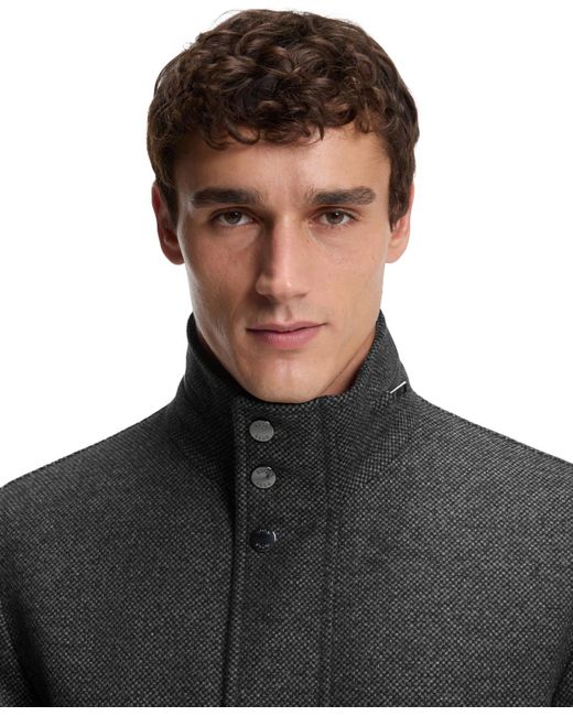 Boss Gray Boss By Relaxed-fit Wool-blend Coat for men