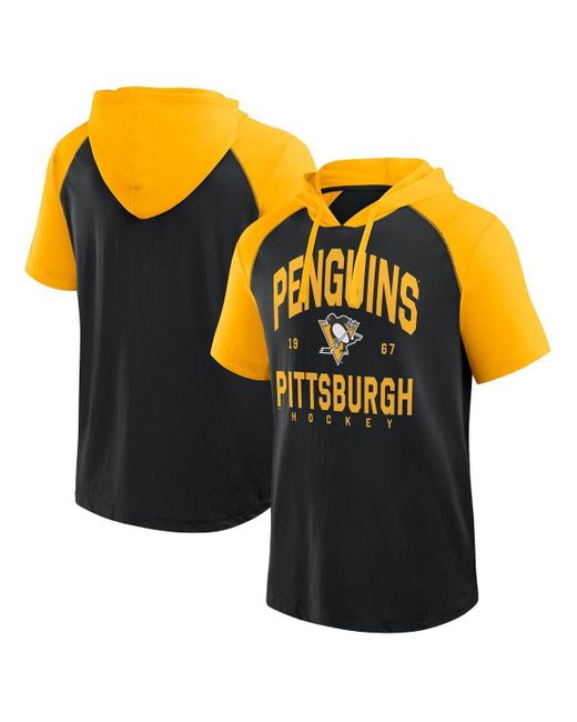 LOGO ATHLETIC Orange Pittsburgh Penguins Prime Raglan Short Sleeve Pullover Hoodie for men