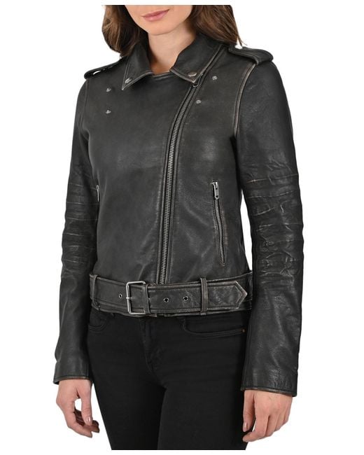 Frye Black Sheep Crack Leather Jacket