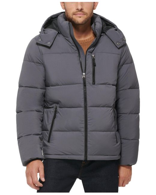 Club Room Synthetic Stretch Hooded Puffer Jacket, Created For Macy's in