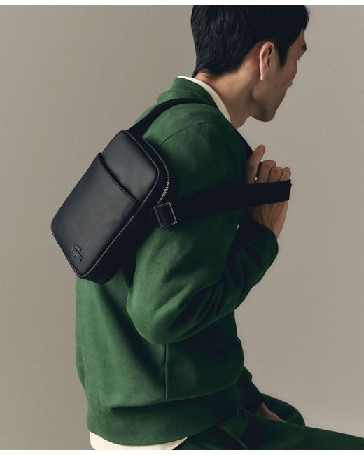 Lacoste Green Slim Vertical Camera Bag for men