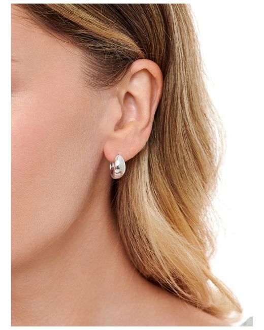 DEVATA White Dome Hoop Earrings