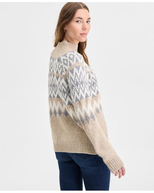 Lucky Brand Women's Fair Isle Pullover Sweater - Acrylic/Nylon/Wool Blend, Crew Neck