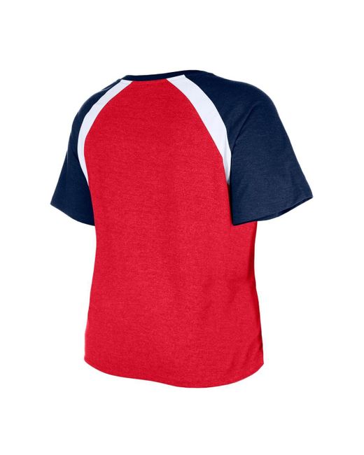 KTZ Red Cleveland Guardians Plus Size Raglan V-neck T-shirt