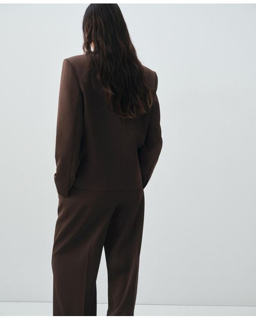 Mango Black Double-breasted Suit Jacket