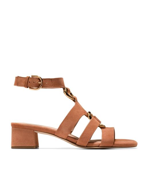 Cole Haan Brown Lyanna Link Ankle-strap Dress Sandals
