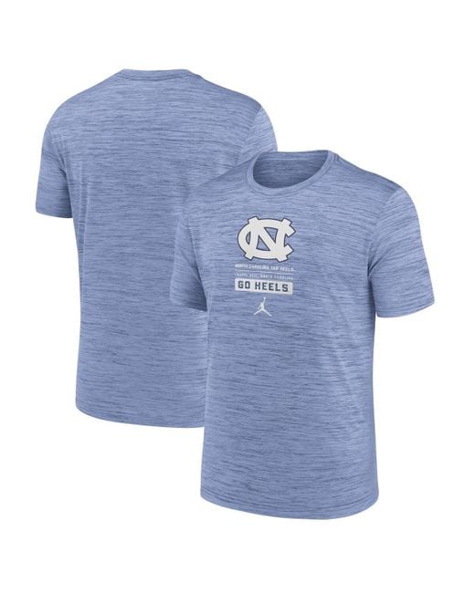 Nike Blue Carolina North Carolina Tar Heels Campus Center Block Velocity Performance T-shirt for men