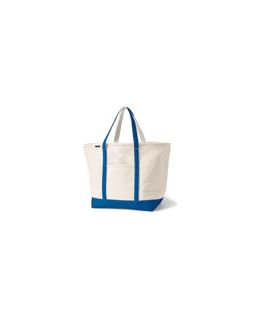 Lands' End Black Extra Large 5 Pocket Open Top Canvas Tote Bag
