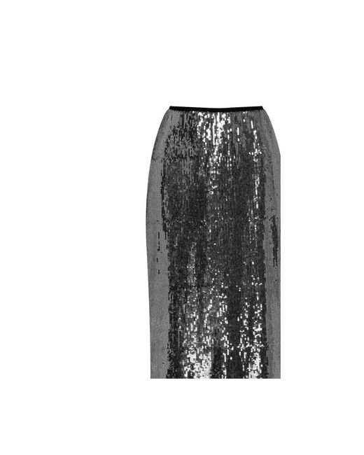 Millà White Dramatic Fitted Sequined Maxi Skirt