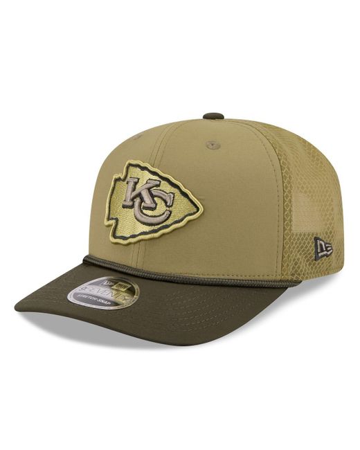 KTZ Green Kansas City Chiefs 2025 Salute To Service 9seventy Adjustable Hat for men