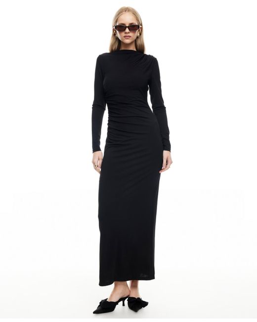 Lioness Black Contour Maxi Pull-on Dress