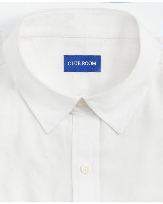 Club Room White Textured Short-sleeve Shirt for men