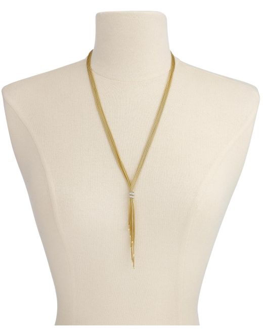 Macy's Metallic Diamond Tassel Lariat Necklace (1/4 Ct. T.w.