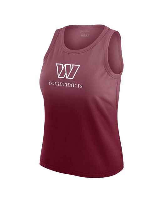 WEAR by Erin Andrews Red X Gracie Hunt Washington Commanders Ombre Tank Top