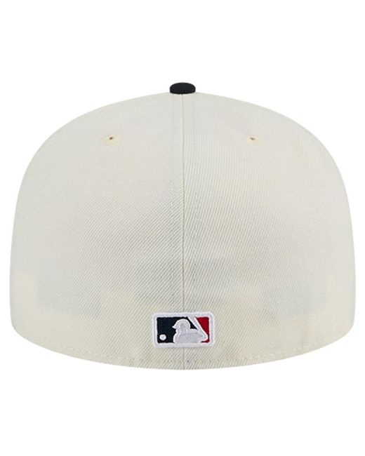 KTZ Metallic Cleveland Guardians Evergreen Chrome 59fifty Fitted Hat for men