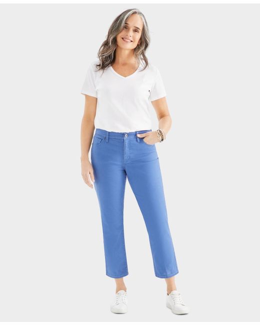 Style & Co. Blue Mid-rise Curvy Capri Jeans