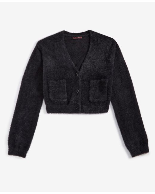 With Jules Black Big Girls Fuzzy Cardigan
