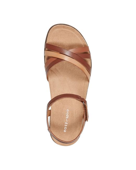 Easy Spirit Brown Dottle Ankle-strap Comfort Sandals