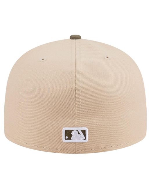 KTZ Natural Light Beige/olive Chicago White Sox Two-tone Color Pack A-frame 59fifty Fitted Hat