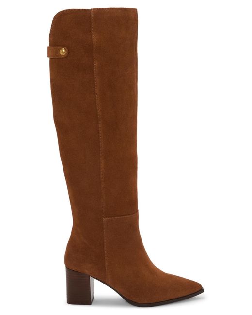 Vince Camuto Brown Lilibet Block Heel Knee-high Boots
