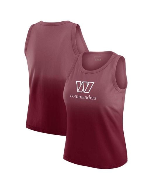 WEAR by Erin Andrews Red X Gracie Hunt Washington Commanders Ombre Tank Top