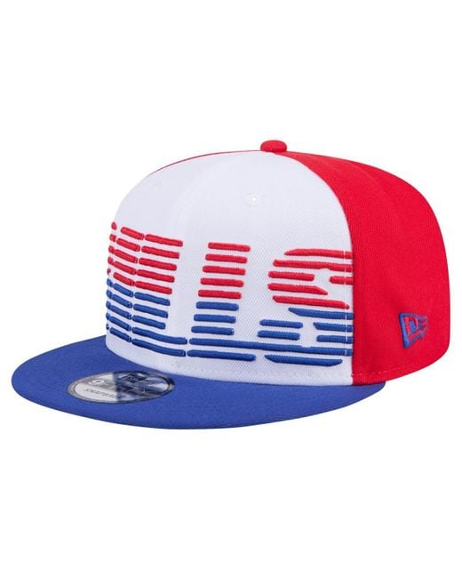 KTZ Red White/royal Buffalo Bills Throwback Space 9fifty Snapback Hat for men