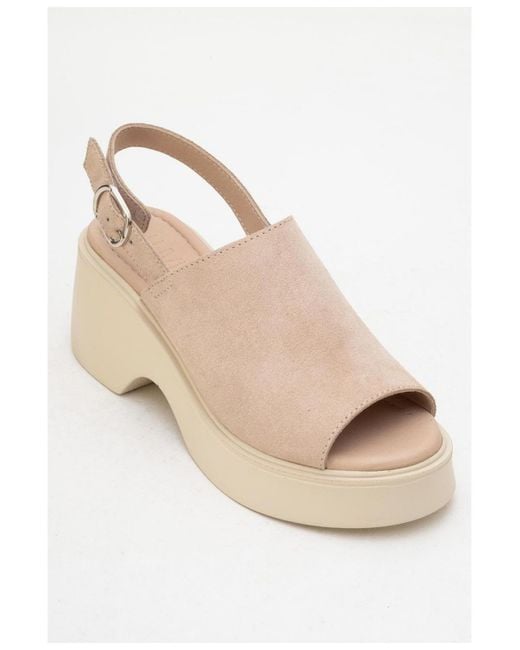 Forever & Always Shoes Natural Power Leather Platform Wedge Sandals ()