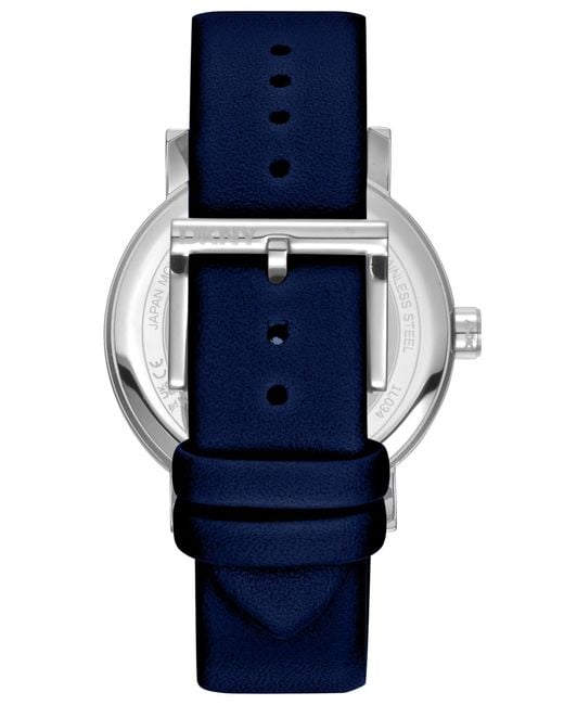 DKNY Blue Soho Maxi Leather Strap Watch