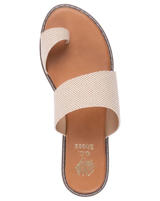 Gc Shoes White Florence Toe Loop Flat Sandals