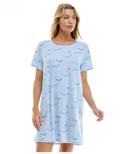 Roudelain Blue Printed Short-sleeve Sleepshirt