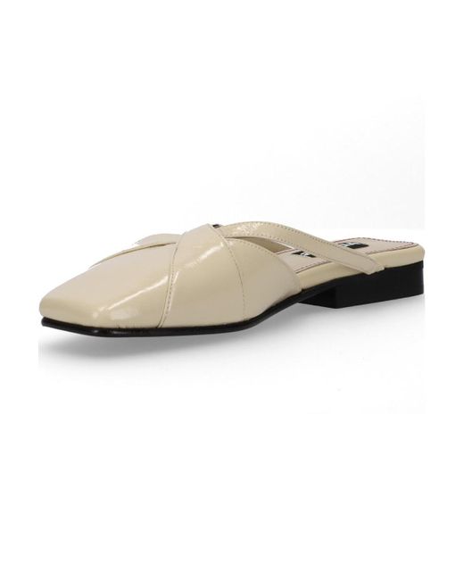 Alohas White Adria Onix Cream Leather Mules