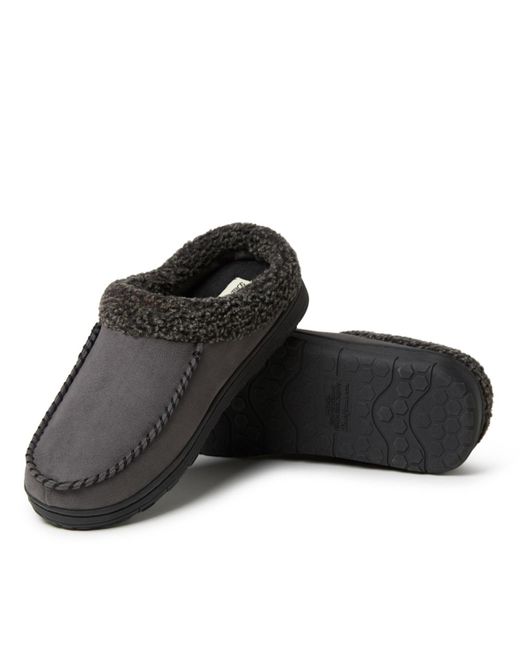 Dearfoams Brown Microsuede Moccasin Toe House Shoe Clog Slipper for men