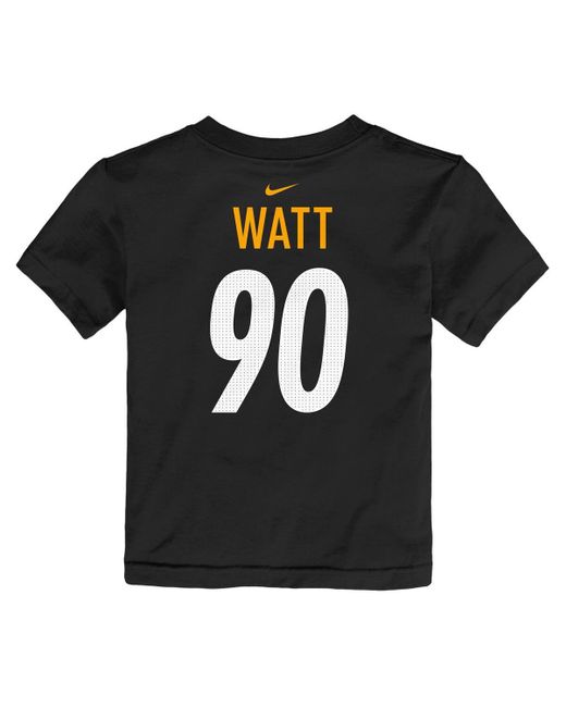 Nike Black Toddler T.j. Watt Pittsburgh Steelers Player Name Number T-shirt