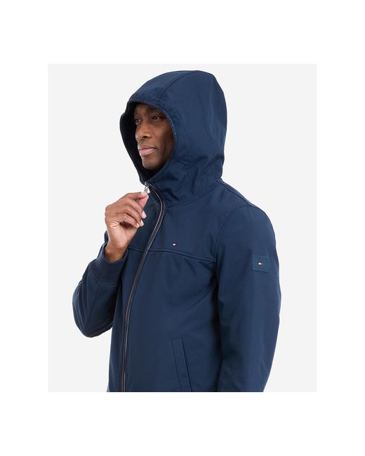 Tommy Hilfiger Blue Hooded Softshell Jacket for men