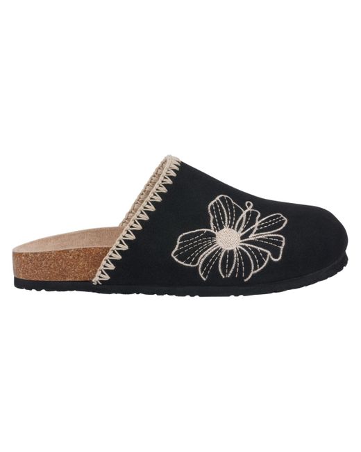 Gc Shoes Black Jamie Embroidered Slide Footbed Clogs