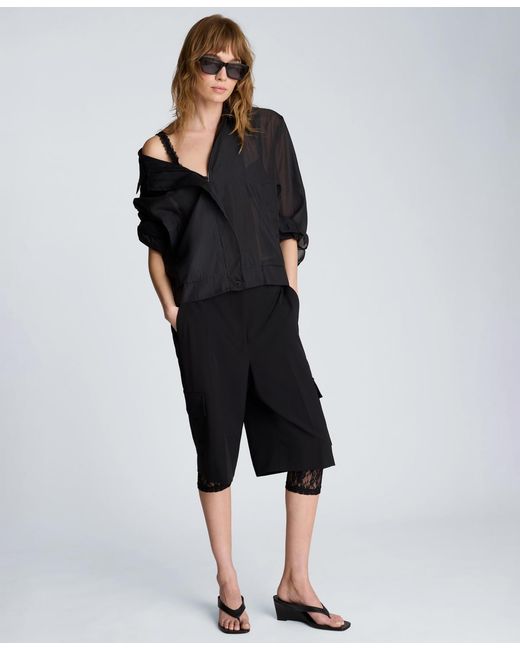 Kenneth Cole Black Collared Neck Bomber Jacket